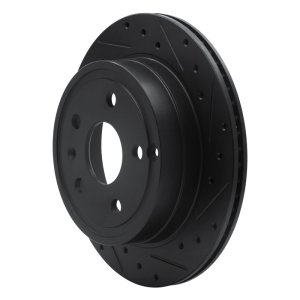 Chevrolet Equinox Brake Rotor (1) - Rear Right - R1 Concepts - Drilled & Slotted - Black - `10-`17